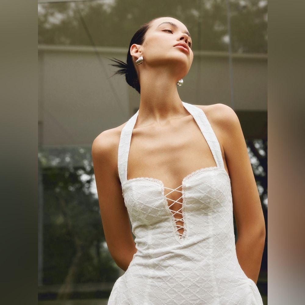 Commense White Halter Mini Dress - Picture 2 of 16